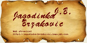Jagodinka Brzaković vizit kartica